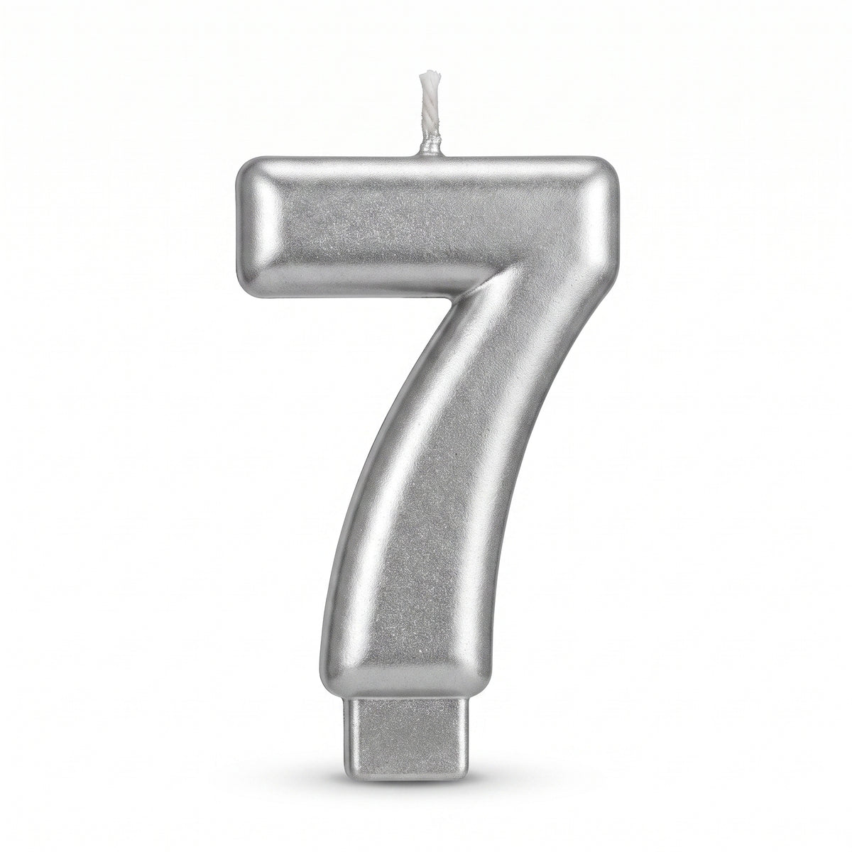 Silver Metallic Number 7 Birthday Candle