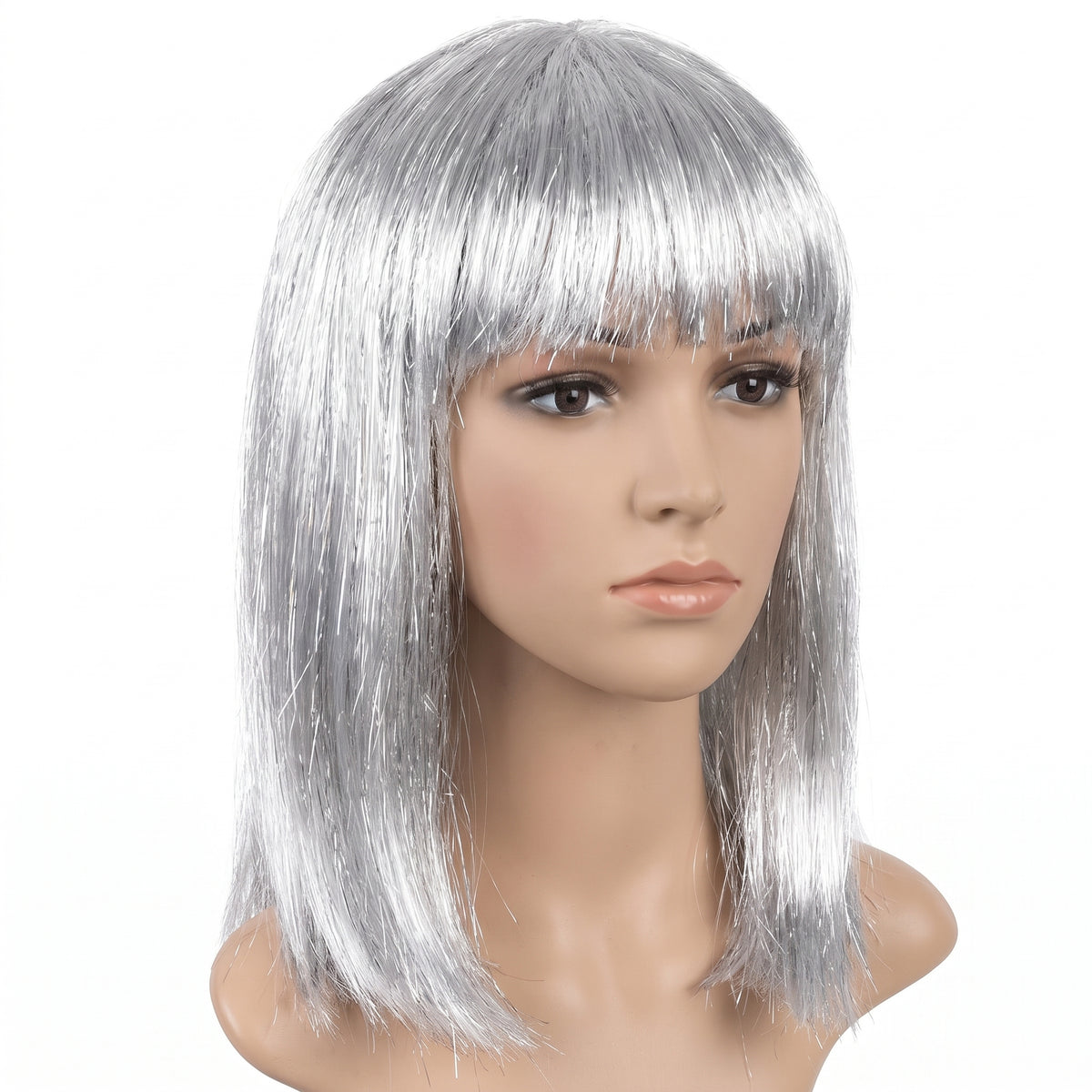 Silver Long Bob Wig - Trendy Costume Accessory for All Ages