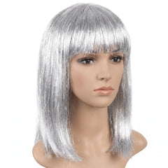 Silver Long Bob Wig - Trendy Costume Accessory for All Ages