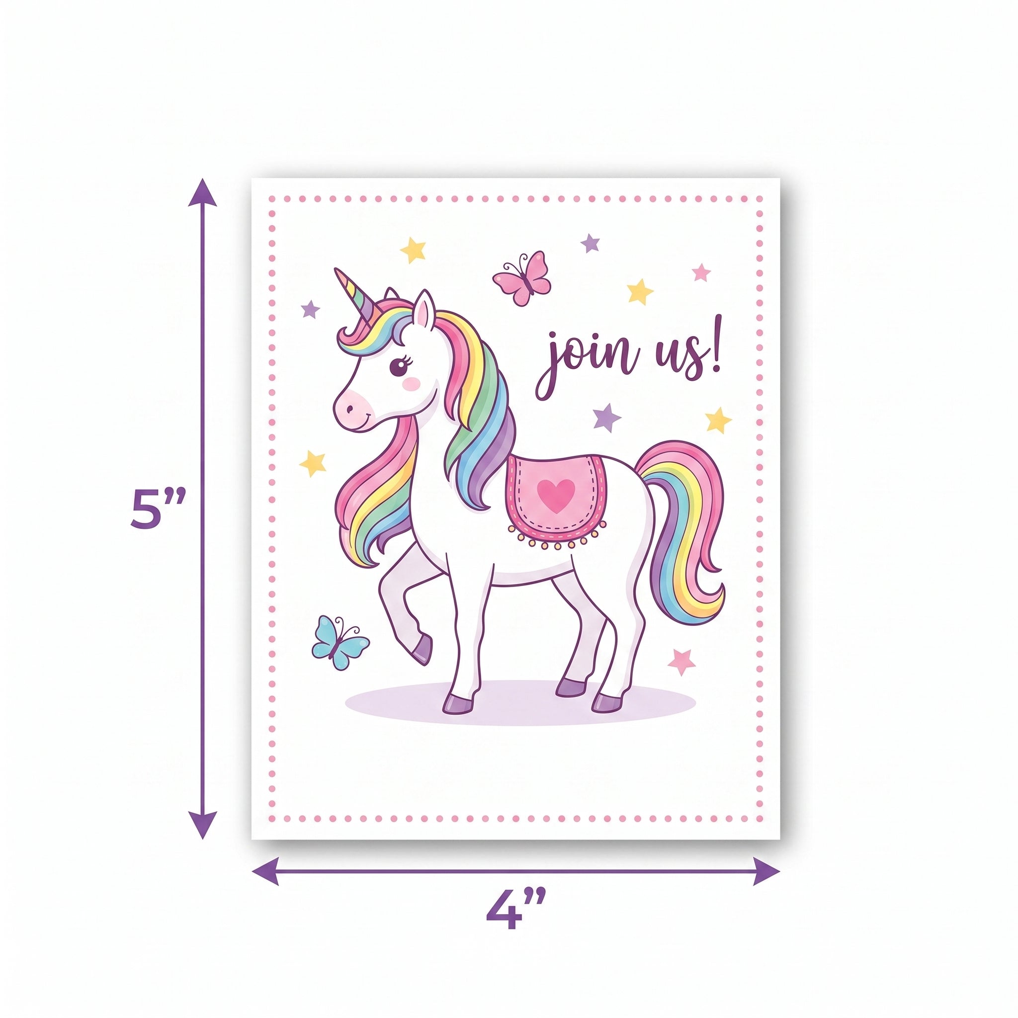 Magical Unicorn Birthday Invitation Cards