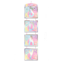 Luminous Iridescent Rainbow Birthday Door Decoration