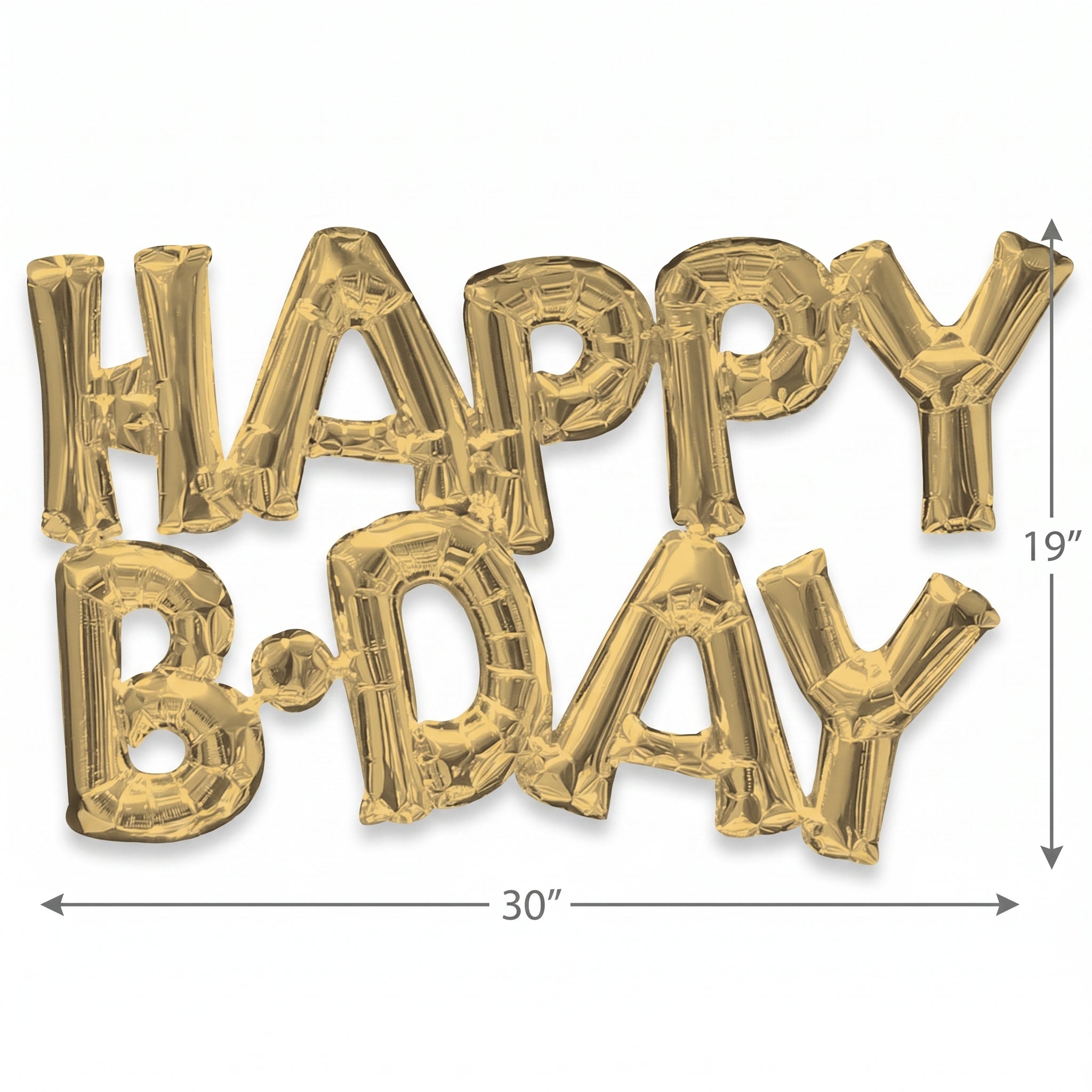 Gold Foil "Happy B-Day" Air-Filled Balloon