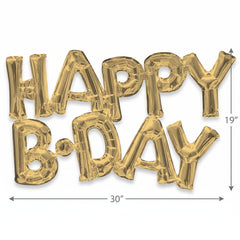 Gold Foil "Happy B-Day" Air-Filled Balloon