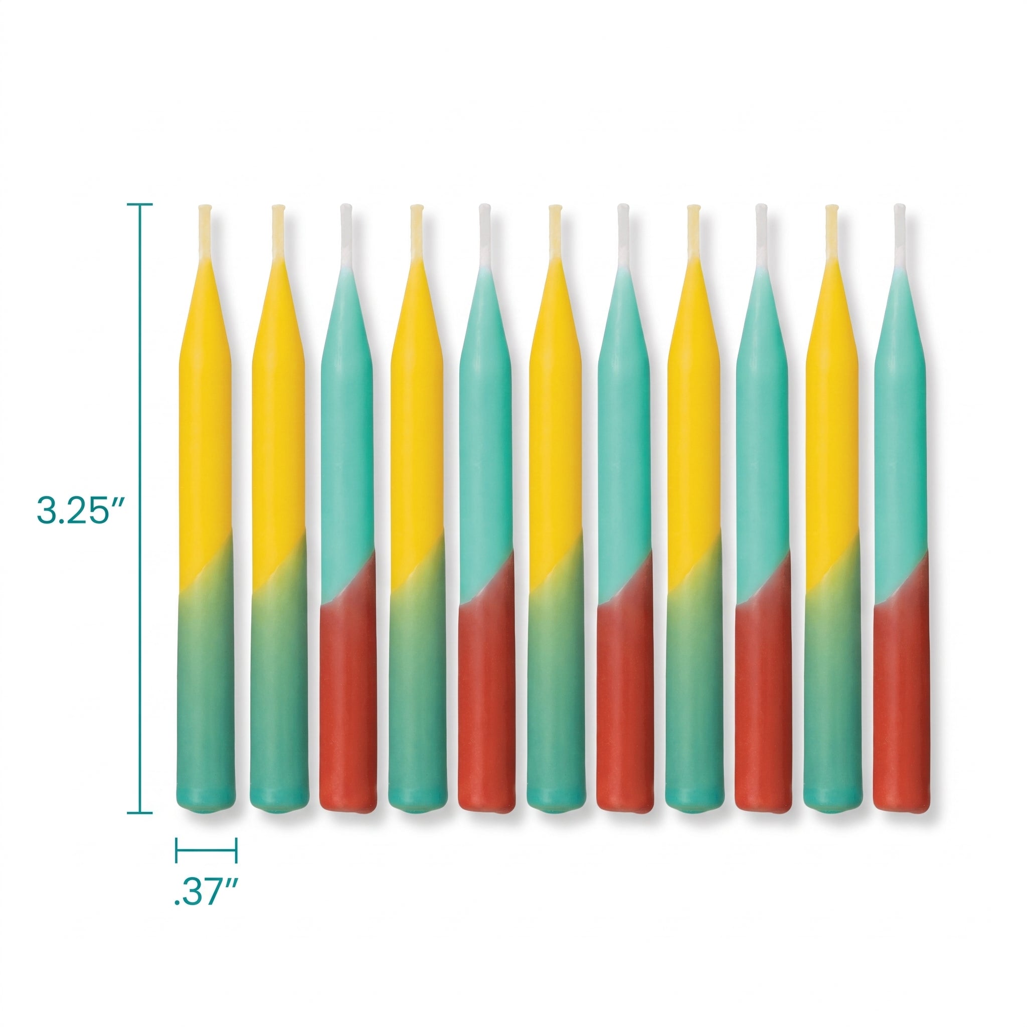 Beeswax & Palm Wax Spiral Birthday Candles, Multicolour, 12-Pack