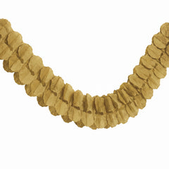 Elegant Gold Tissue Paper Garland - 12 ft