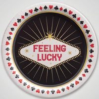 Casino "Feeling Lucky" Round Dessert Plates - 7" Paper, 8-Pack