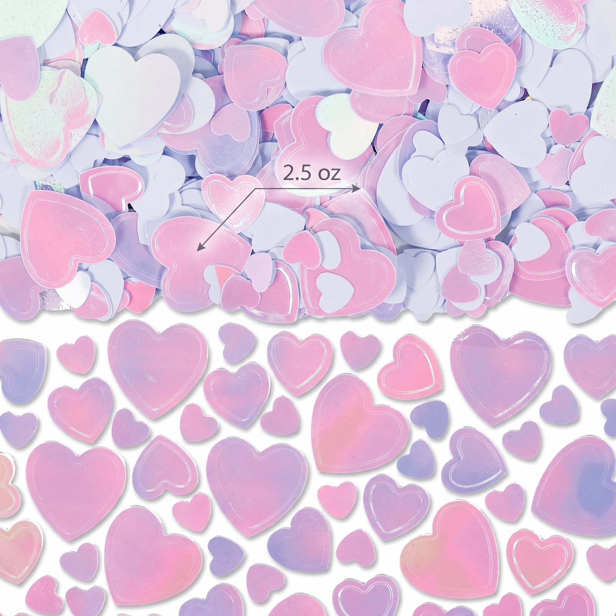 Iridescent Heart Confetti for Celebrations