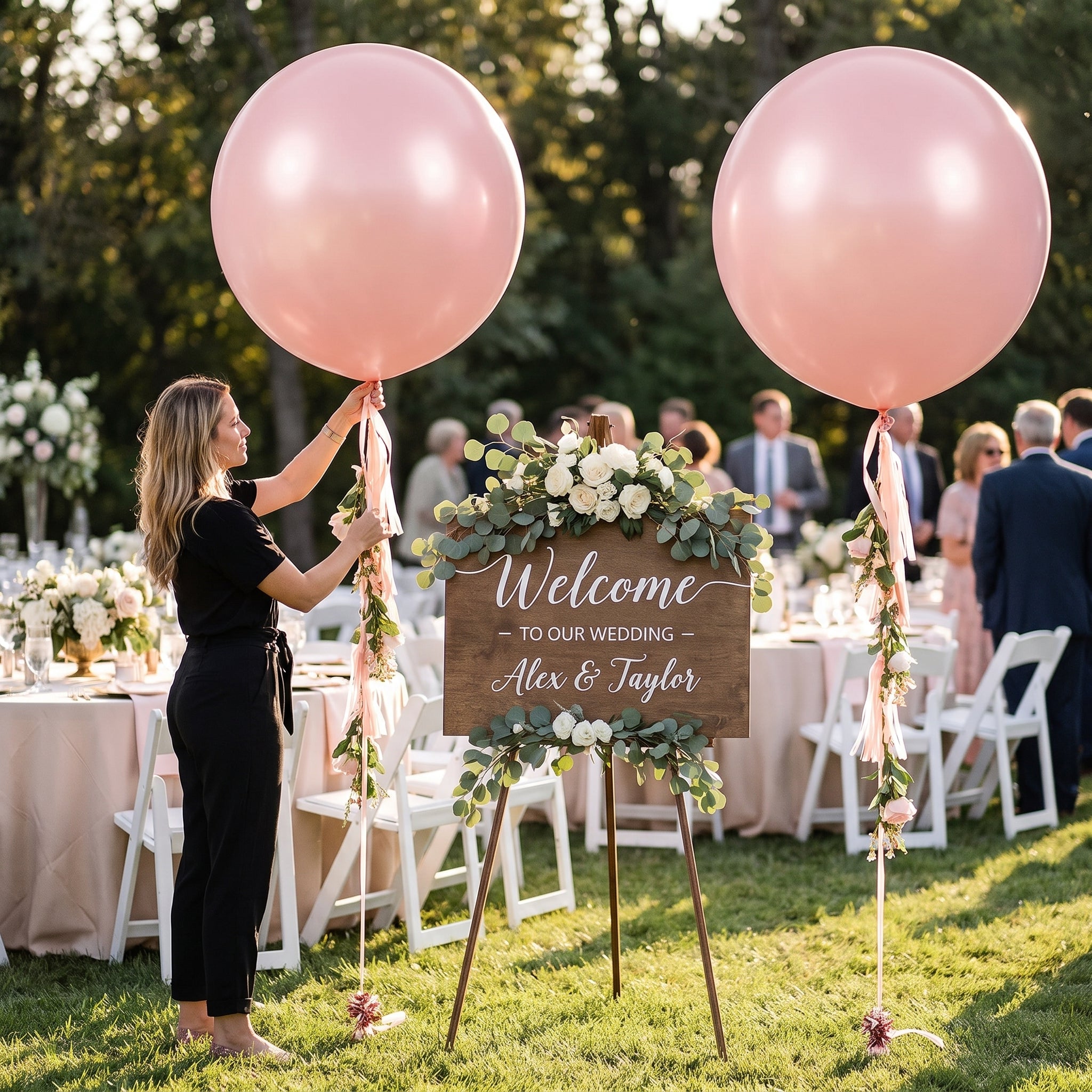 Elegant Blush Pink Latex Balloons - 24" (4 Pack)