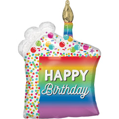 Rainbow Slice Birthday Foil Super Shape Balloon