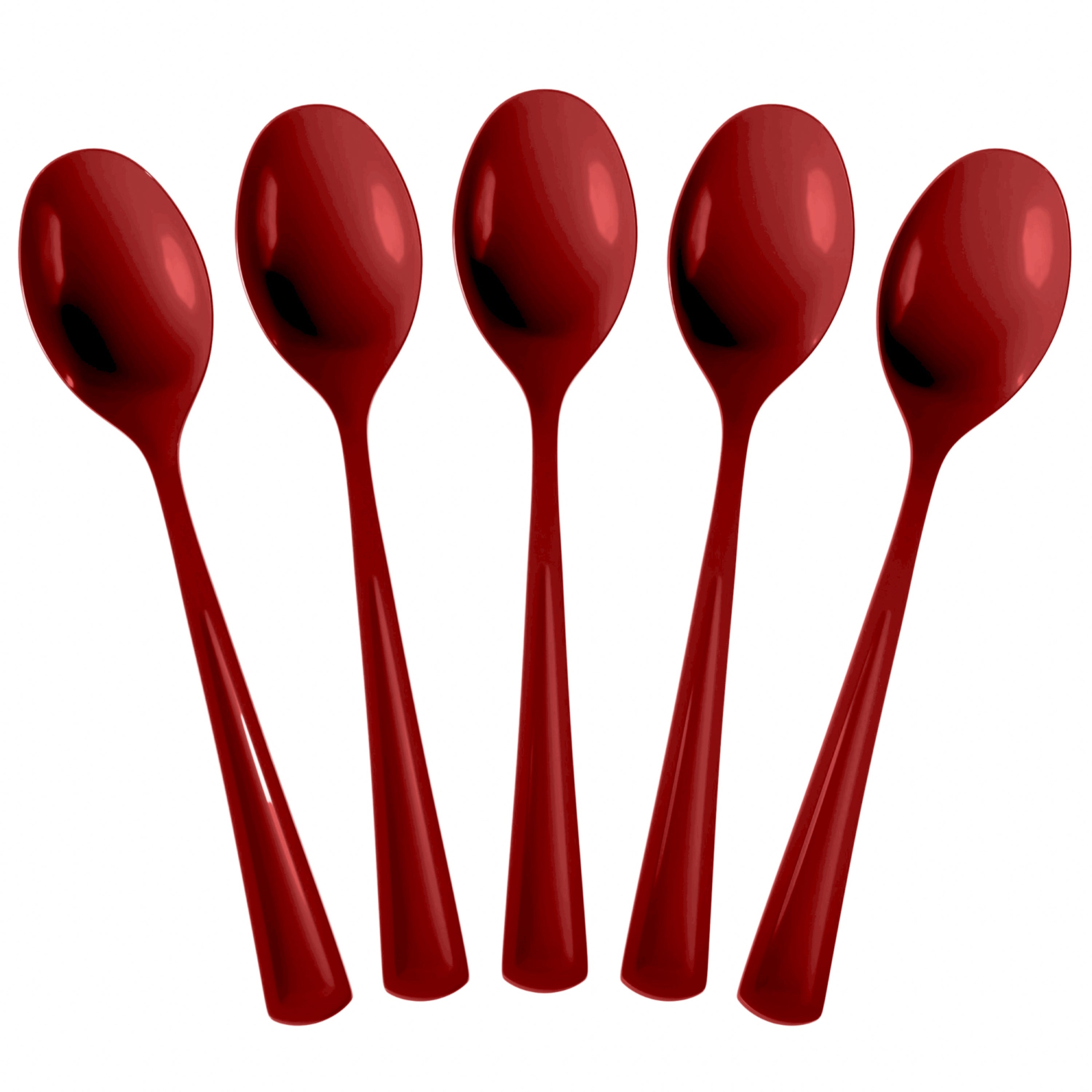 Heavy Duty Burgundy Plastic Spoons | 50 Count