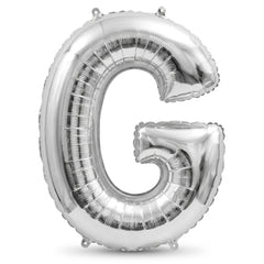 Silver Letter G Foil Balloon - Metallic Mylar Party Decor