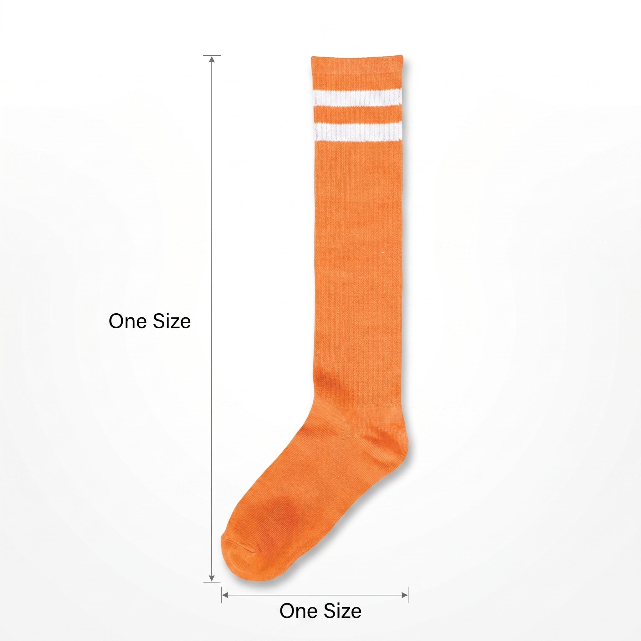 Orange Striped Knee-High Athletic Socks