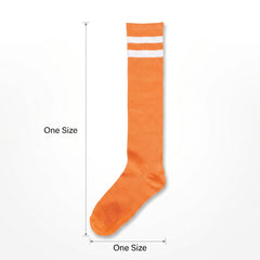 Orange Striped Knee-High Athletic Socks