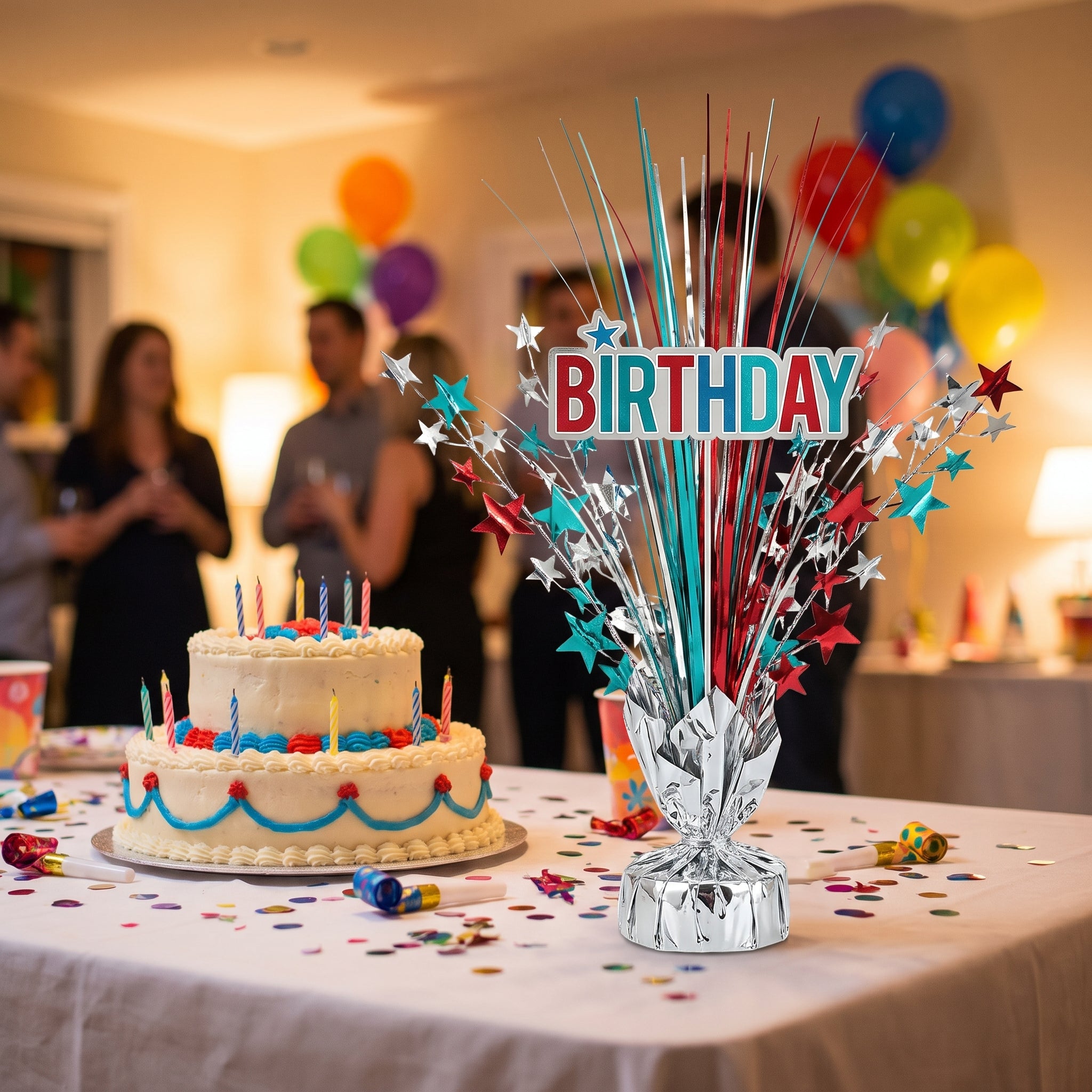 "Here's to Your Birthday" Metallic Spray Centerpiece