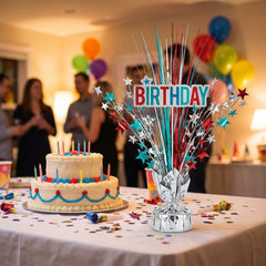 "Here's to Your Birthday" Metallic Spray Centerpiece