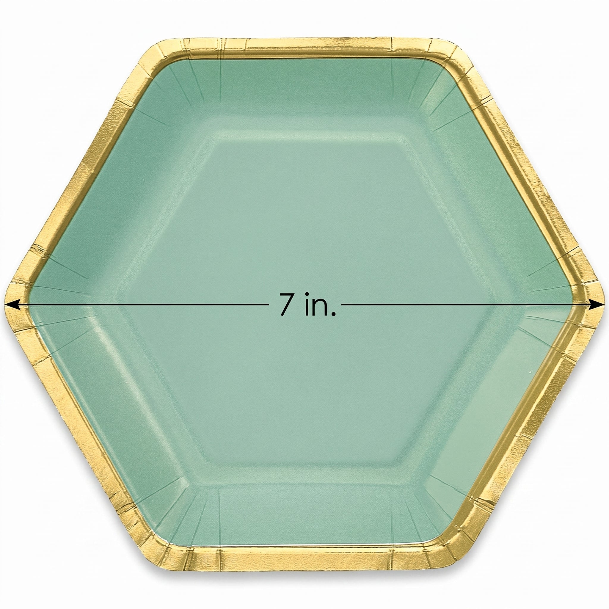 Hexagonal Metallic Willow Party Plates - 7"