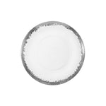 8 In. Silver Scratched Design Plastic Plates | 10 Count