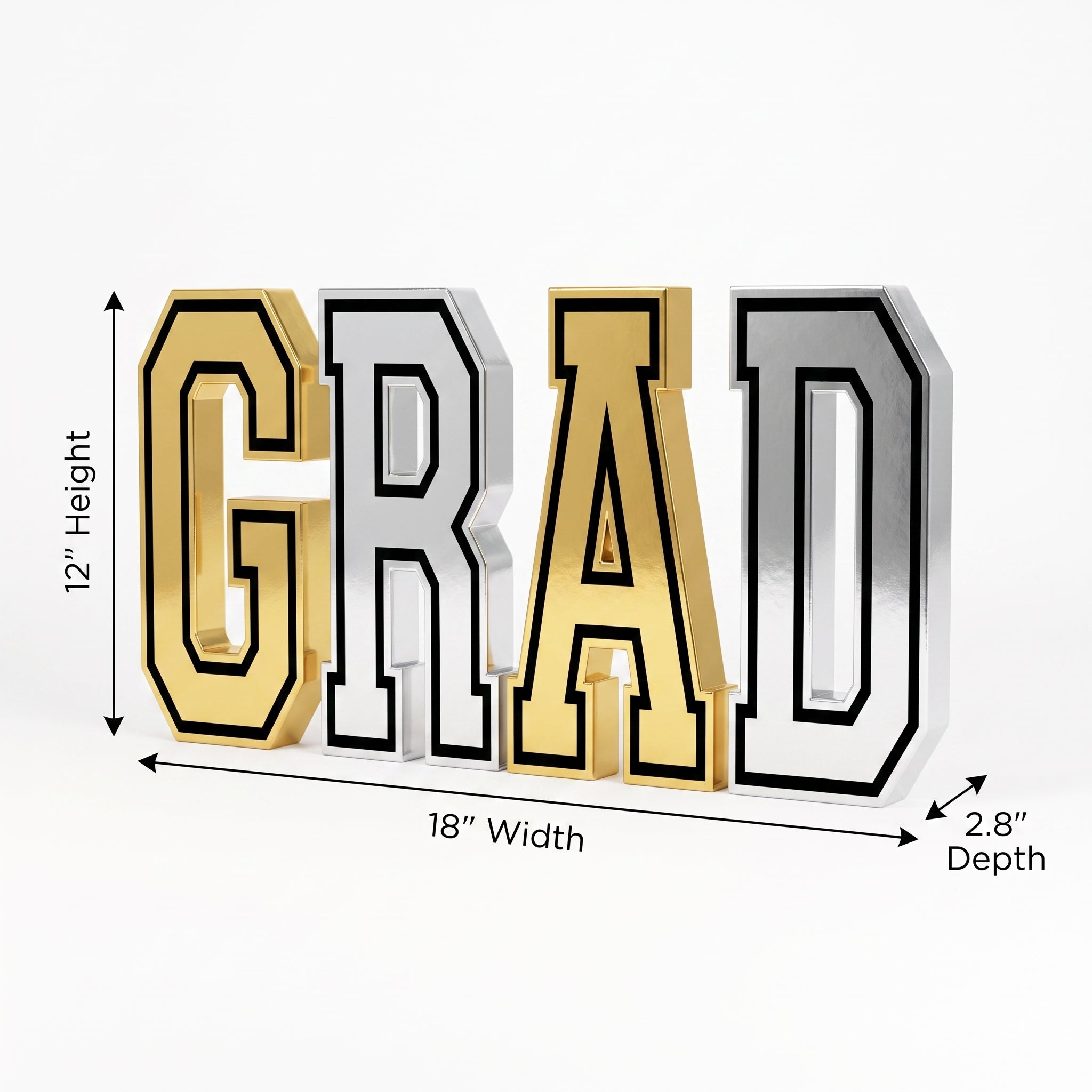 Oversized Graduation "GRAD" Centerpiece Decoration