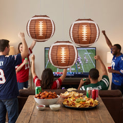 Football-Shaped Paper Lanterns - Set of 3