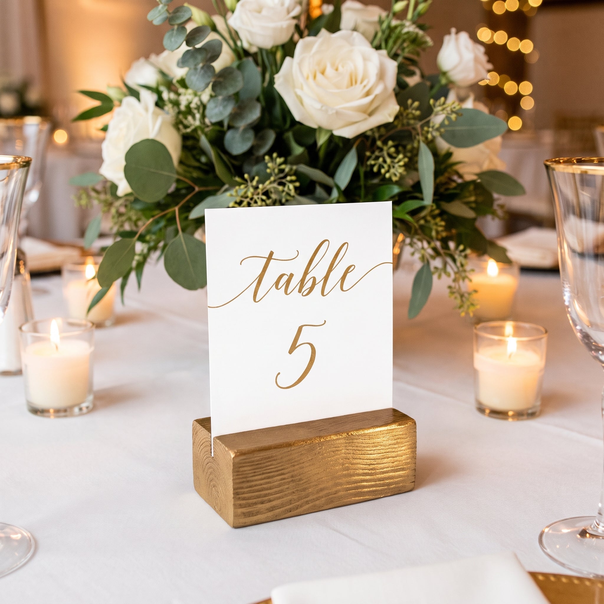 Elegant Wooden Table Card Holder for Weddings