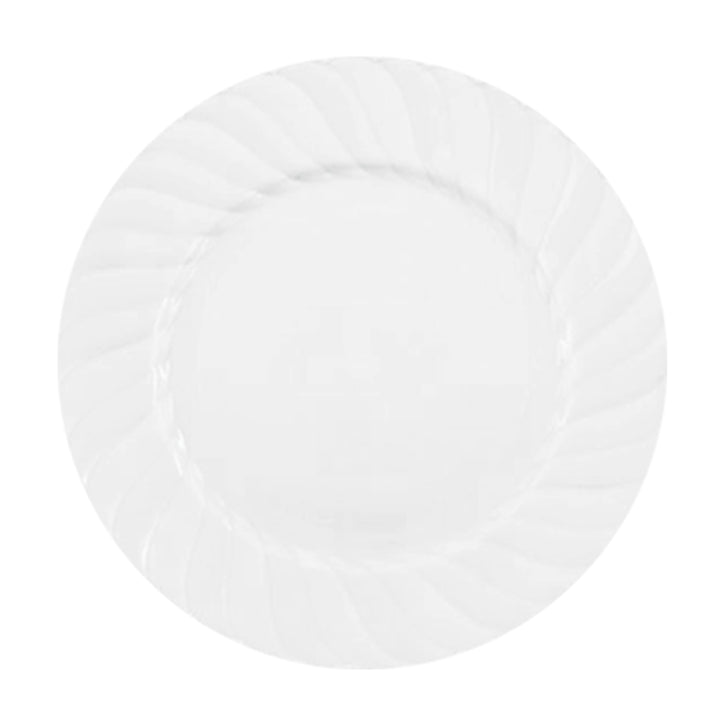 10 In. White Fluted Plates | 18 Count