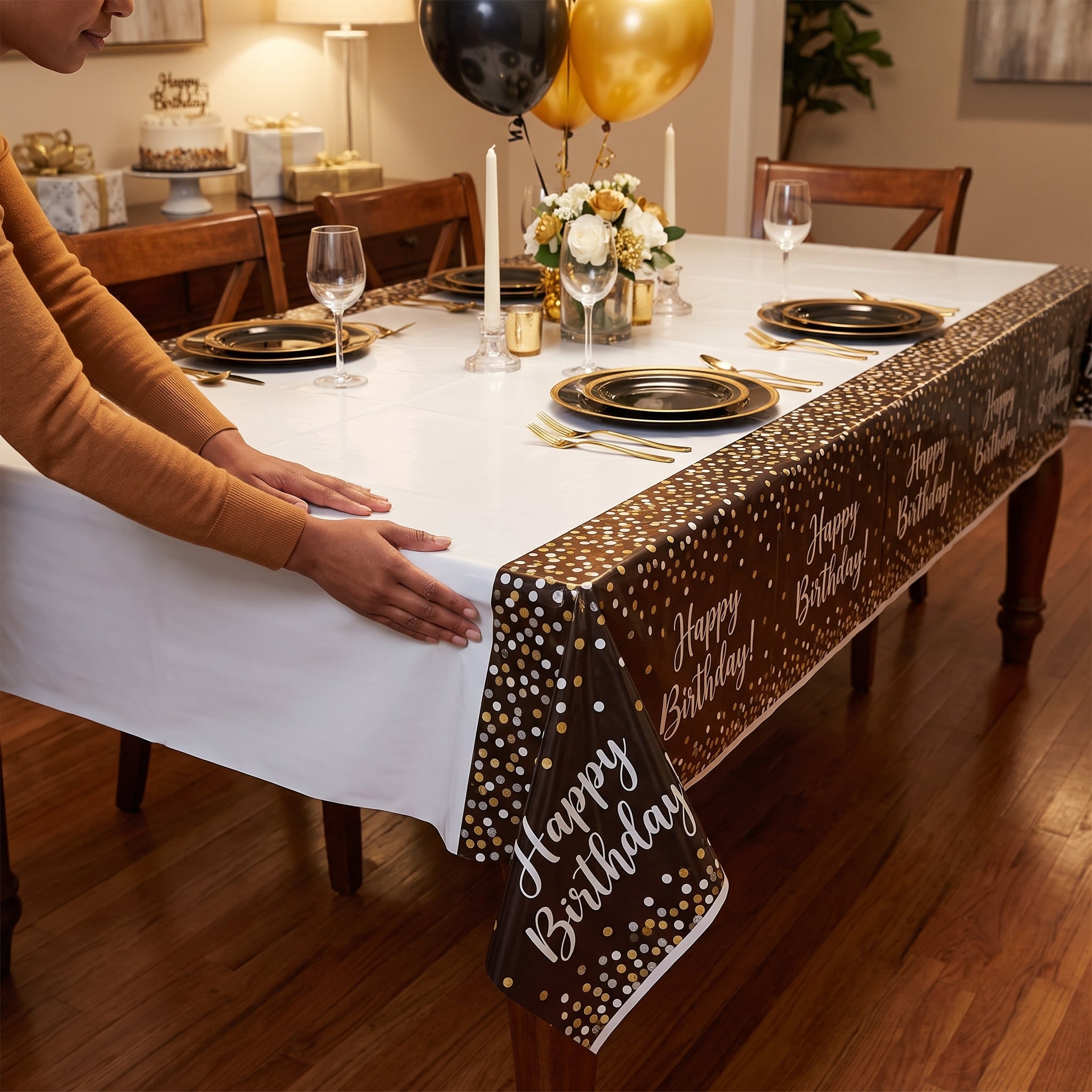 Sparkling Celebration "Happy Birthday" Reusable Table Cover