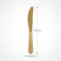 Elegant Gold Plastic Knives - 7.5 in.