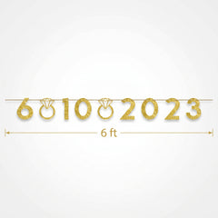 Customizable Glitter Gold Wedding Banner Kit