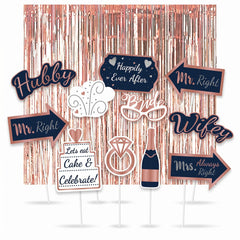 Navy Love Wedding Photo Booth Kit with Props