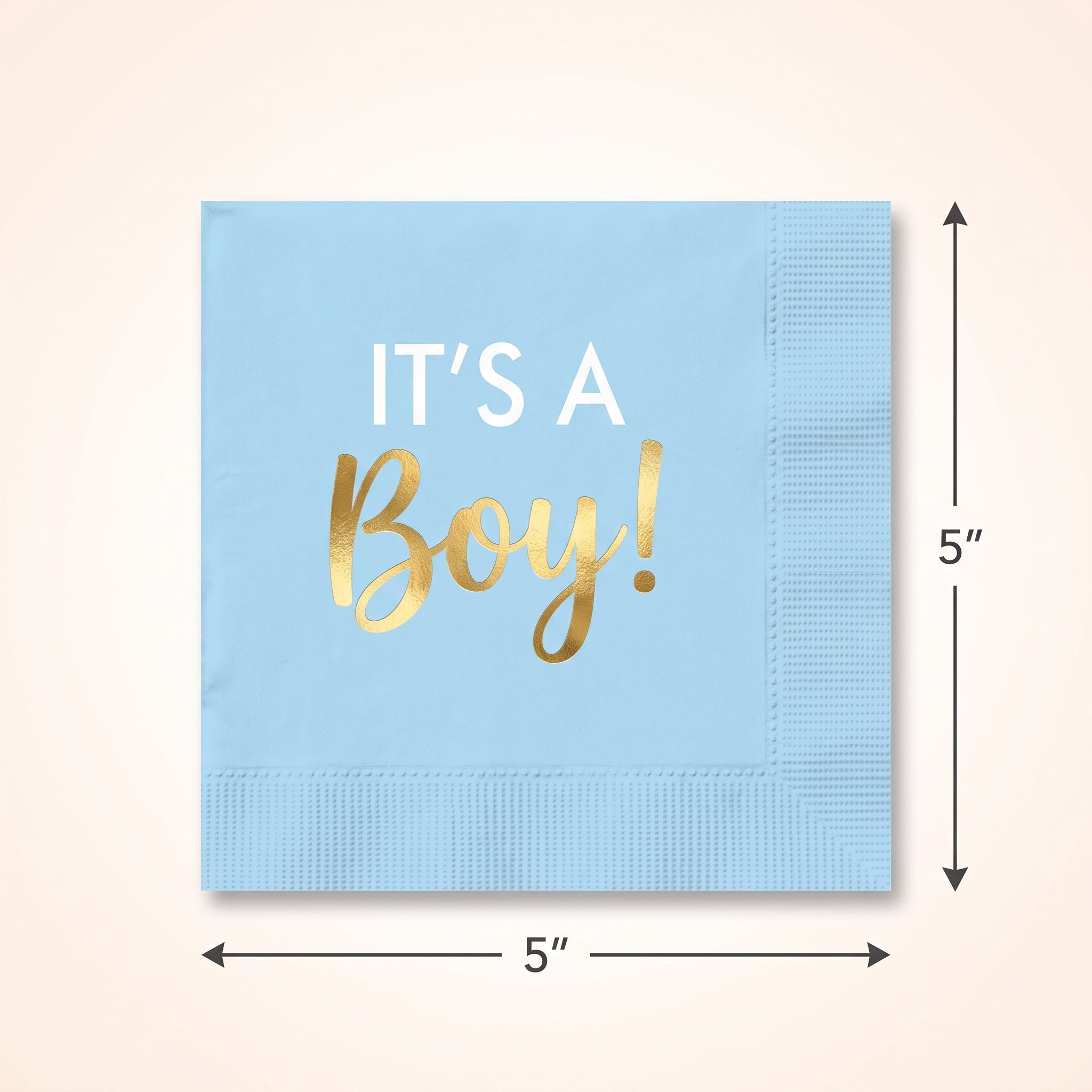 Blue & Gold "It's a Boy" Beverage Napkins - 16 Pack - 5 In. X 5 In.