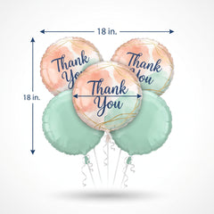 Elegant Metallic Thank You Foil Balloon Bouquet - 5 Piece Set