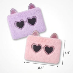 Fuzzy Heart Sunglasses Pouches - Assorted Colors