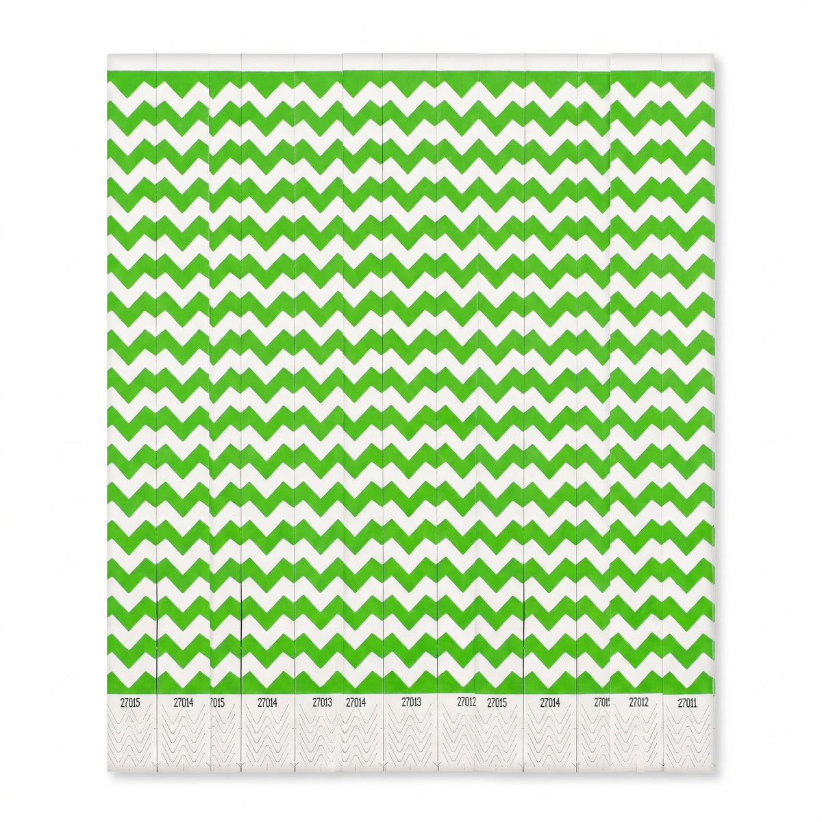 Chevron Green Waterproof Wristbands - 500 Pack