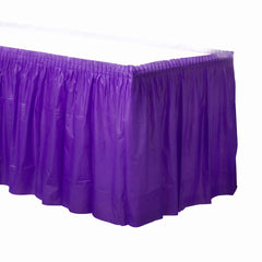 Elegant Purple Plastic Table Skirt - 54 in. x 126 in.