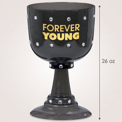 Sparkling "Forever Young" Rhinestone Goblet, 26 oz