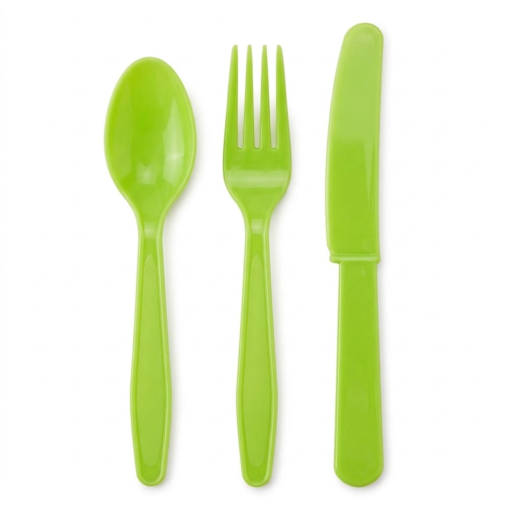 Little Gym - Kiwi Green Assorted Plastic Cutlery Set - 24 Ct.