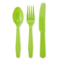 Little Gym - Kiwi Green Assorted Plastic Cutlery Set - 24 Ct.