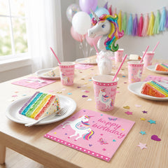 Enchanted Unicorn Birthday Lunch Napkins - 6.5 In. X 6.5 In.