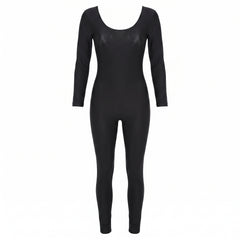 Sleek Black Catsuit Halloween Costume - Adult Size S/M - Adult S/M