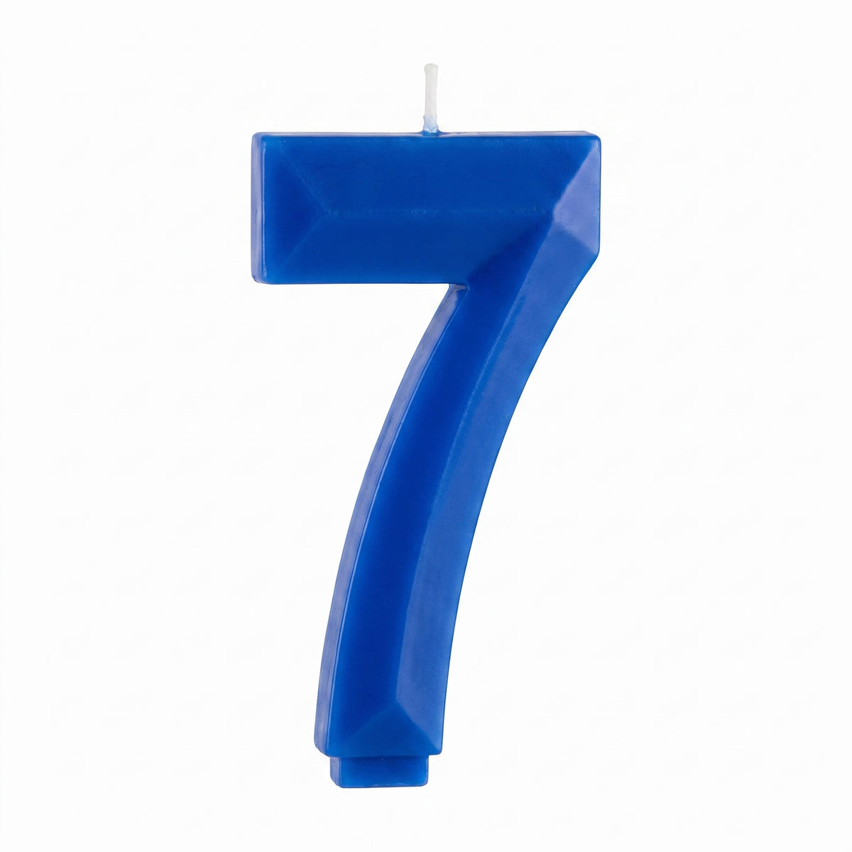 Shimmering Blue Number 7 Birthday Candle, 5.25-Inch