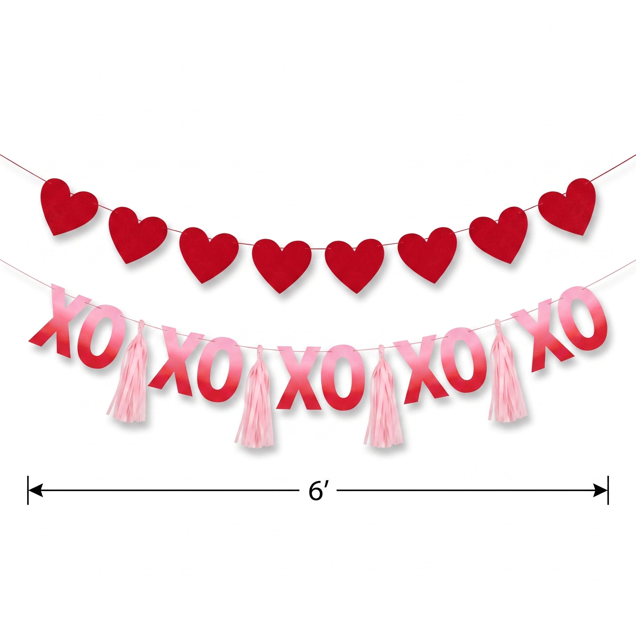 XOXO Tassel & Heart Banner Set for Valentine's Day