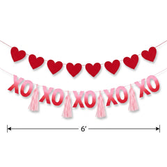 XOXO Tassel & Heart Banner Set for Valentine's Day