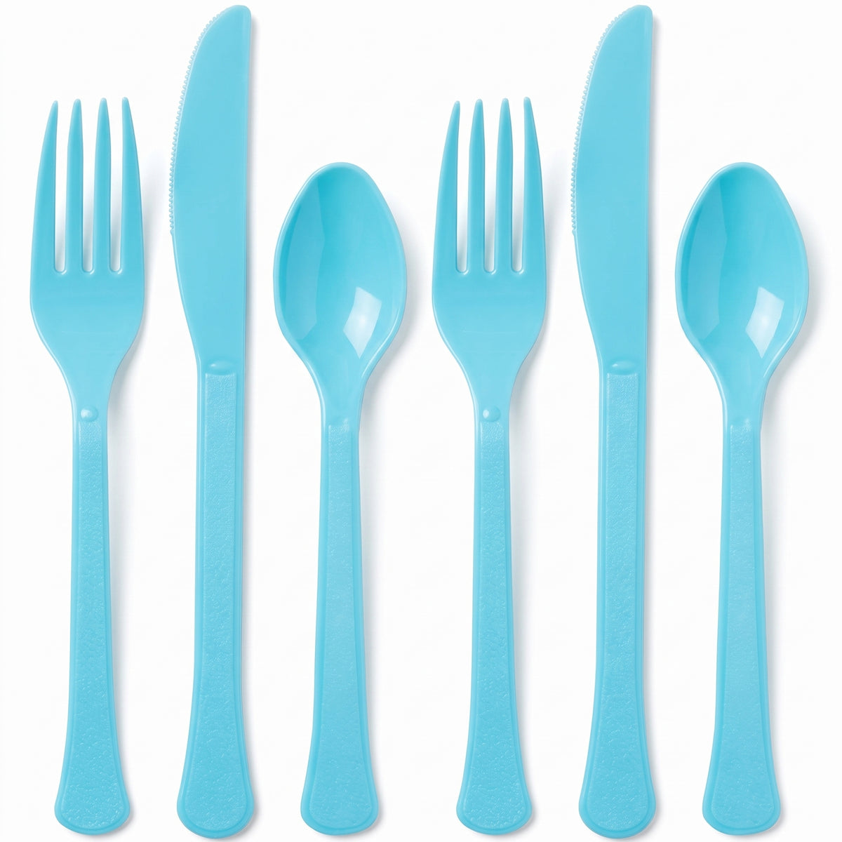Caribbean Blue Assorted Plastic Cutlery Set - 7.5 in.