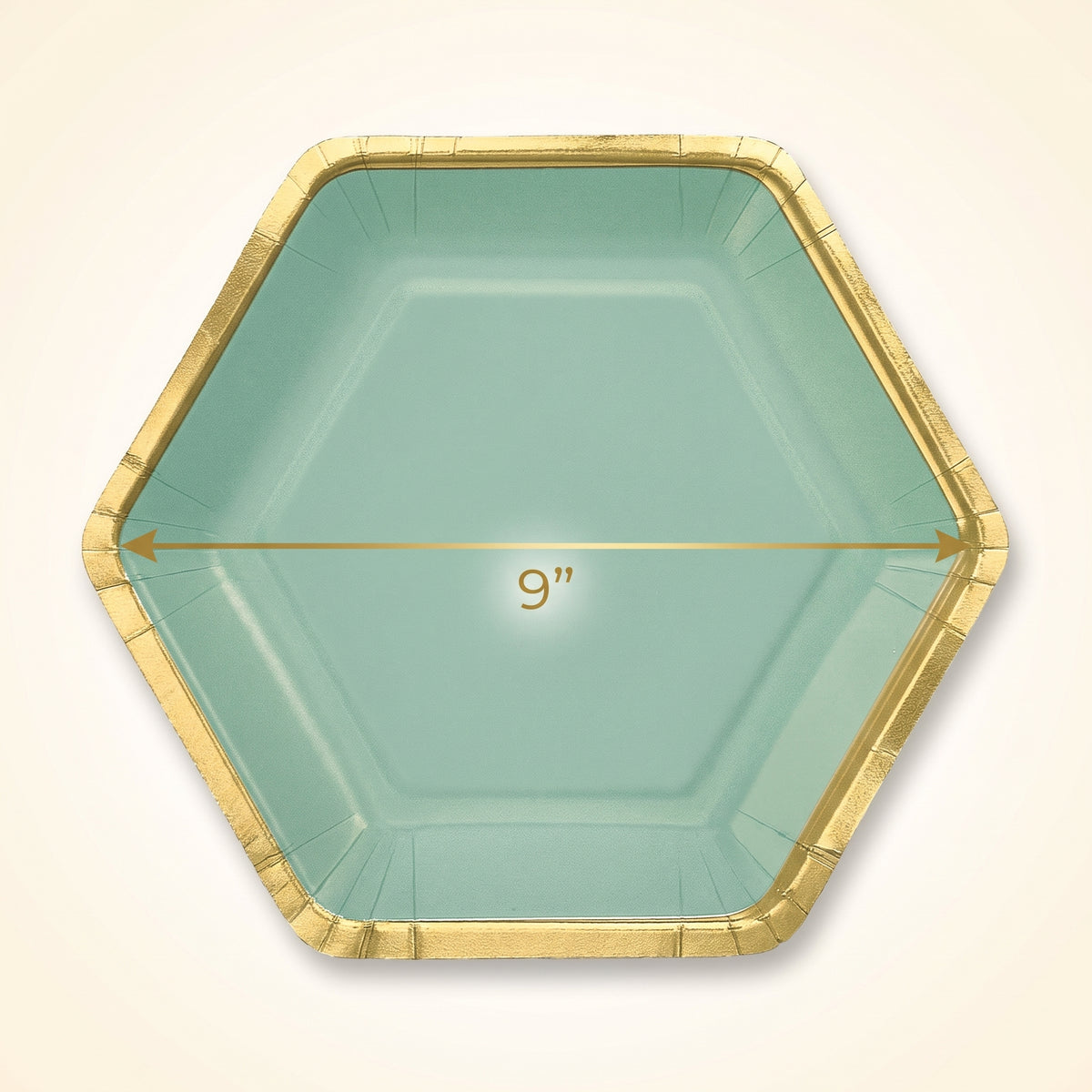 9" Hexagon Metallic Willow Party Plates
