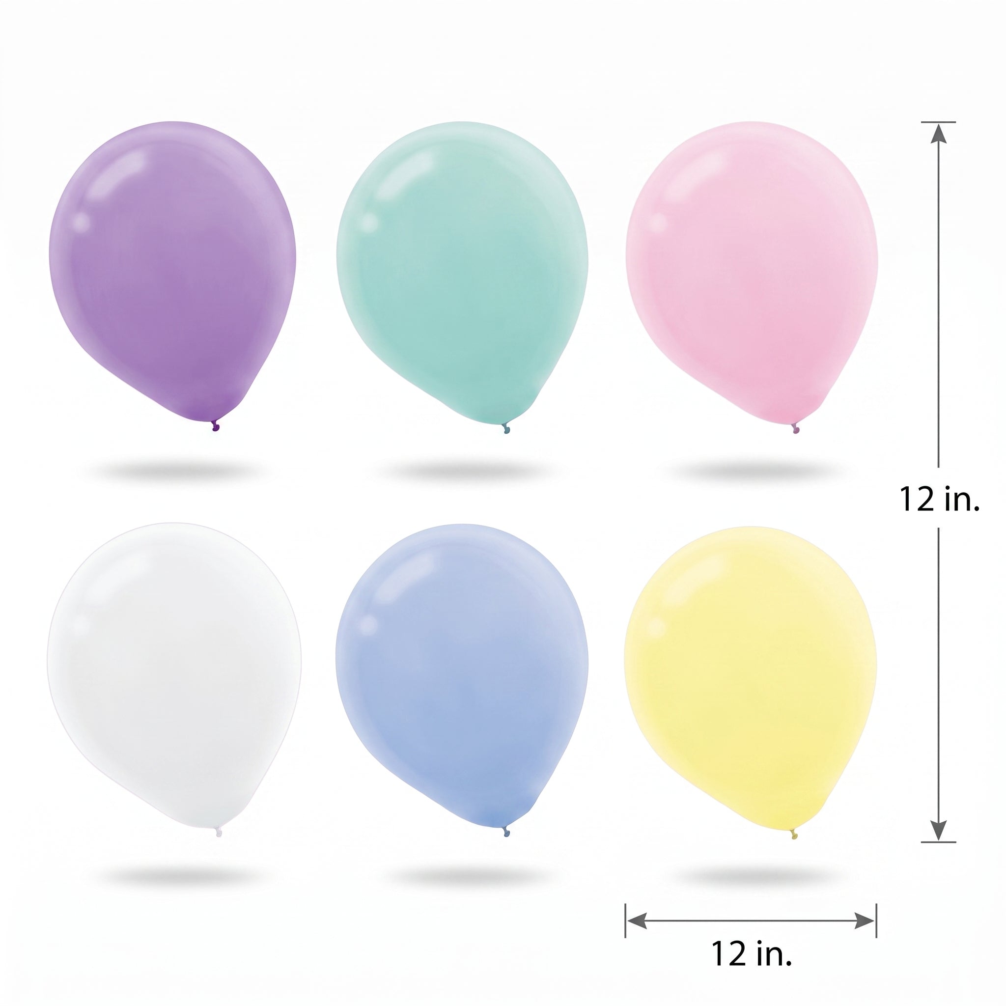 12" Pastel Assorted Latex Balloons - 15 Count