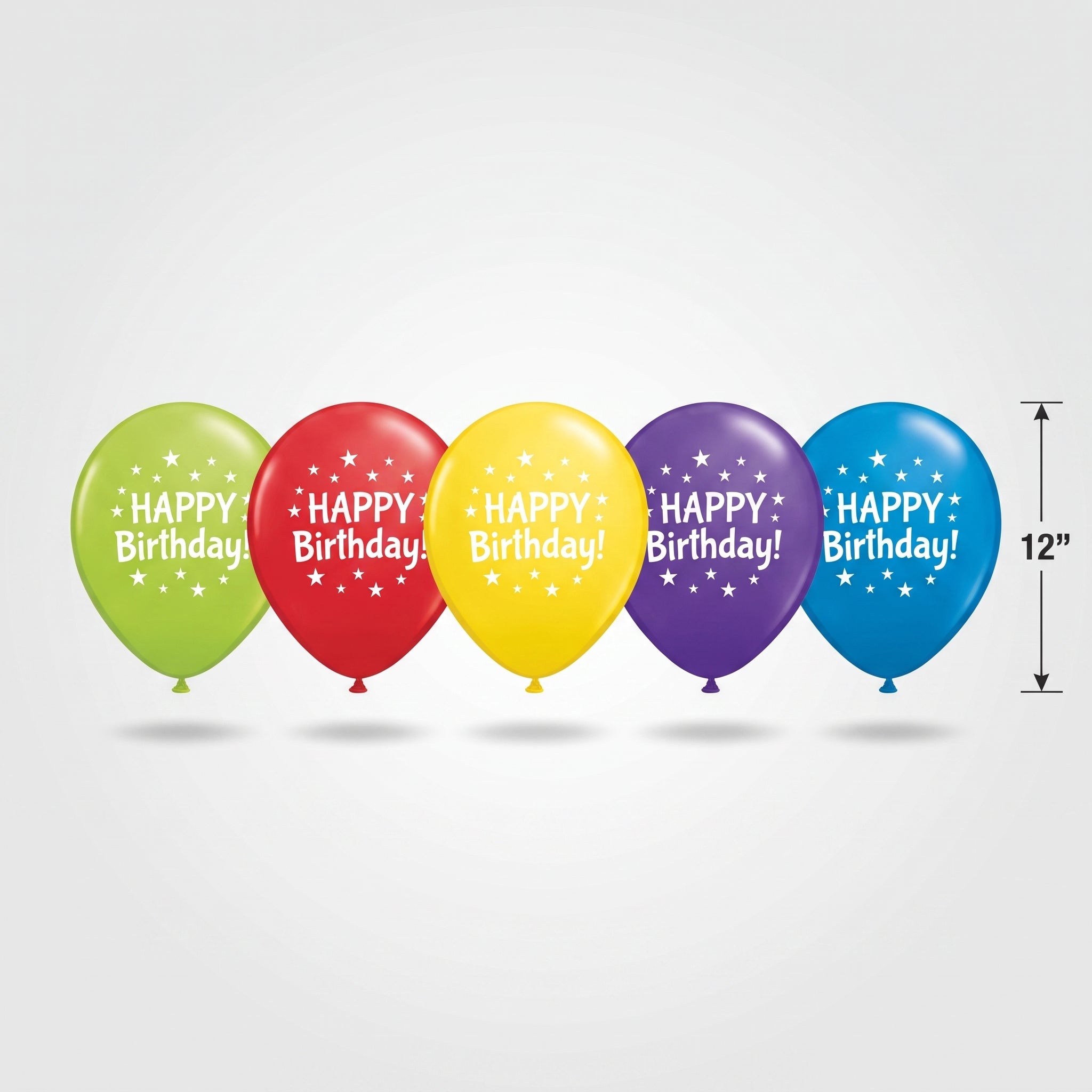 Vibrant Confetti Happy Birthday Latex Balloons, 11-Inch, 15-Pack
