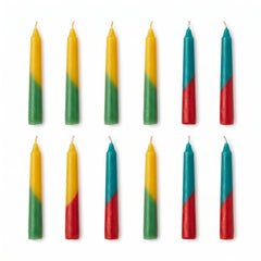 Beeswax & Palm Wax Spiral Birthday Candles, Multicolour, 12-Pack