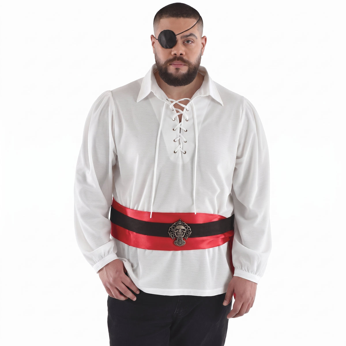 Men's Ivory Pirate Costume Shirt - L/XL