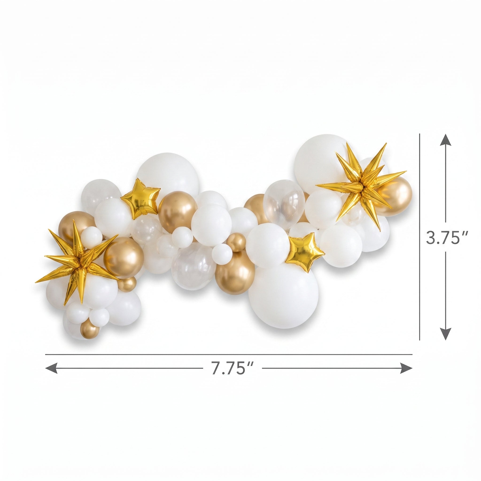 Elegant White and Gold Star Balloon Decor Kit