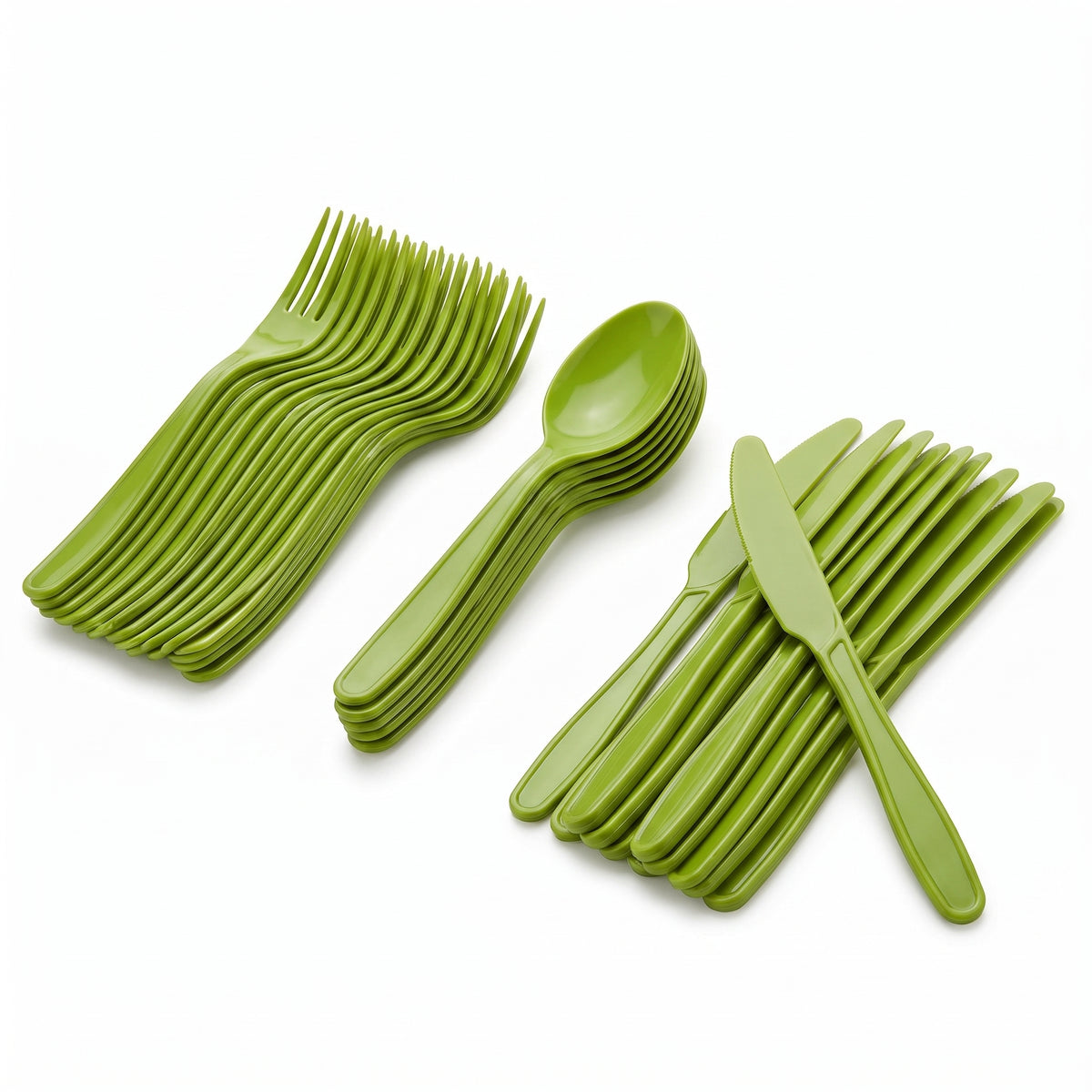 Kiwi Green Heavy-Duty Plastic Cutlery Set - 80 Count